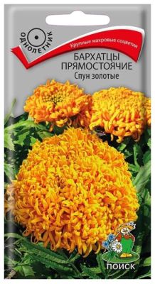 Бархатцы прямостоячие Спун золотые, 0,1гр Бархатцы прямостоячие Спун золотые, 0,1гр фото